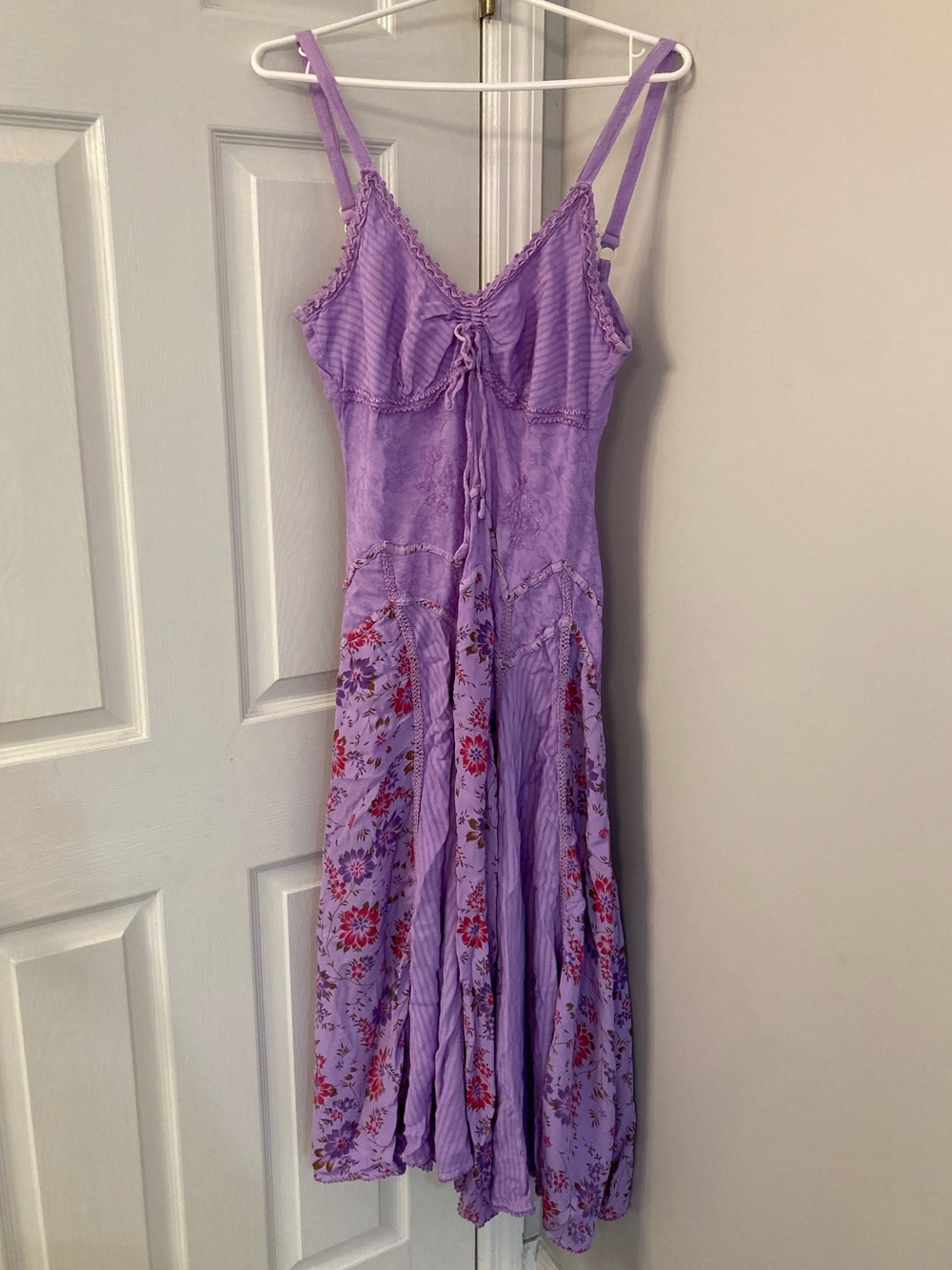 Flower Purple Corset Style Floral Maxi Dress Sleeveless Bohemian Patterned Sz XL